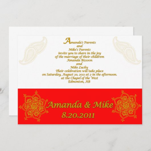 Einladung: Probe 1 Einladung (Vorne/Hinten)