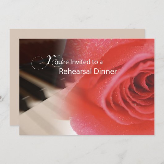 Einladung, Probe Dinner, Piano Rose Anniversa Einladung (Vorne/Hinten)