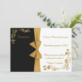 Einladung Prom, siebzehn Prom, elegantes, goldenes (Stehend Vorderseite)