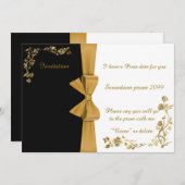 Einladung Prom, siebzehn Prom, elegantes, goldenes (Vorne/Hinten)