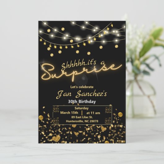 Einladung QRcode F für die schwarze und goldene Üb (Stehend Vorderseite)