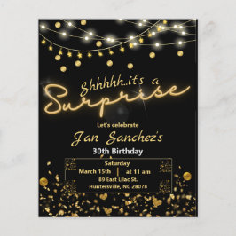 Einladung QRcode für die schwarze und goldene Über Flyer