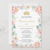 Einladung Quinceañera Pink Para Editar Español (Vorderseite)