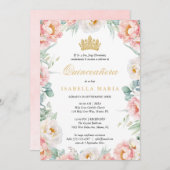 Einladung Quinceañera Pink Para Editar Español (Vorne/Hinten)