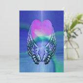 Einladung | Rainbow Angel Heart (Stehend Vorderseite)