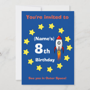 Einladung - Raketenschiff Custom Birthday - Name h