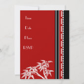 Einladung Red Schwarz-weiß Asian Bamboo 60. (Rückseite)