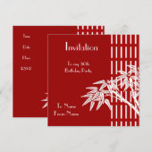 Einladung Red White Asian Bamboo (Vorne/Hinten)