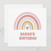 Einladung Regenbogenmädchen oder Geburtstagskarte (Vorne/Hinten)