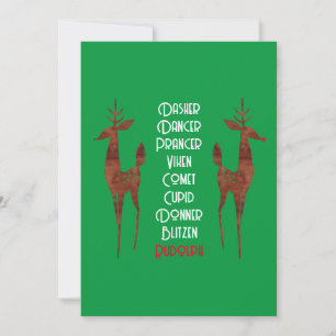 Einladung - Rentier des Weihnachtsmannes - Rudolph