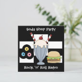 Einladung Rock 'n' Roll Retro Soda Shop Party (Stehend Vorderseite)
