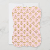 Einladung rosa Goldkönigliche Prinzessin-Babyparty (Rückseite)