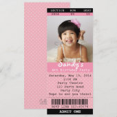 Einladung (Rosa) mit Foto - Theater/Film (Vorne/Hinten)