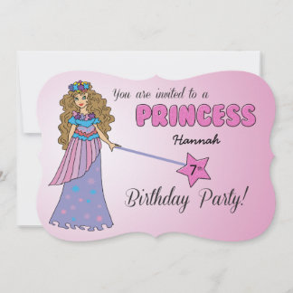 Einladung Rosa Prinzessin am 7. Tag mit Funkelnd W