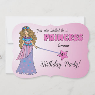 Einladung Rosa Prinzessin mit Funkelnd Wand