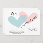 Einladung | Rosa und blaue Herzen (Vorne/Hinten)