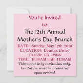 Einladung - Rosa Zinnia (Rückseite)