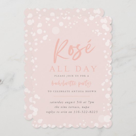 Einladung Rosé ganztägig Junggeselinnen-Abschied (Vorne/Hinten)
