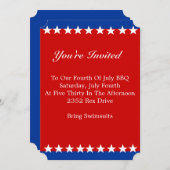 Einladung rot, weiß und blau (Vorne/Hinten)