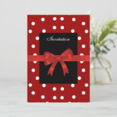 Einladung Rote schwarze Flecken Weiße rote Bogen (Stehend Vorderseite)