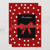 Einladung Rote schwarze Flecken Weiße rote Bogen (Vorne/Hinten)