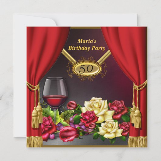 Einladung Roter Vorhang Einladung (Vorderseite)