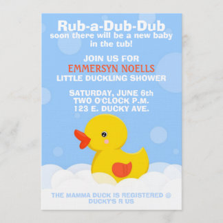 Einladung RUB-A-DUB-DUB Babyparty-/Geburtstag