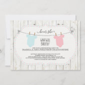 Einladung | Rustikale Wäscheleine (Vorderseite)