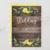 EINLADUNG | Rustikales Holz Lemon Wasserfarbe (Vorne/Hinten)