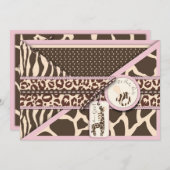 Einladung Safari Girl Card 2 (Vorne/Hinten)