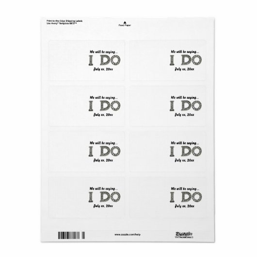 Einladung Save the Date auf Labels senden (Vorne)