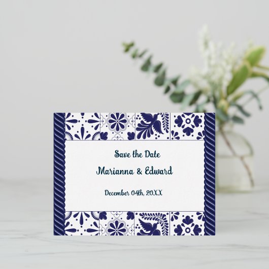 Einladung Save the Date Postkarte (Stehend vorne)