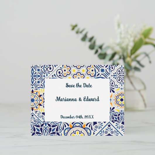 Einladung Save the Date Postkarte (Stehend vorne)