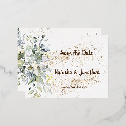 Einladung Save the Date Postkarte (Vorderseite/Rückseite)