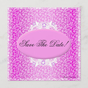 Einladung Save the Date Rosa und Weiß