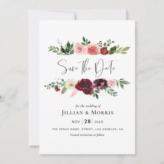 Einladung Save the Date rot und rot (Vorderseite)