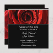 Einladung Save the Date Rote Rose (Vorne/Hinten)