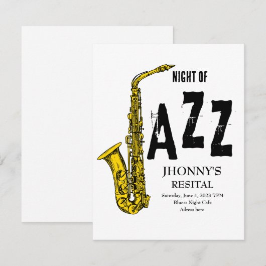 Einladung Saxophone Jazz Residence (Vorne/Hinten)