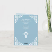 Einladung (schreiben) Bläserkreuz Taufe Sky Blue (Rückseite)