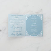 Einladung (schreiben) Bläserkreuz Taufe Sky Blue (Innenseite)