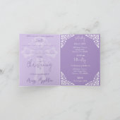 Einladung (schreiben) Bloral Cross Taufe Lilac (Innenseite)