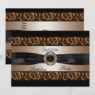 Einladung Schwarz Beige Gold Tier Bogen 2