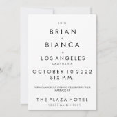 Einladung schwarz modernes Blumenmuster (Rückseite)