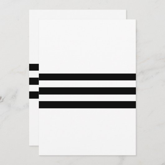 Einladung schwarz-weiß gestreift (Vorne/Hinten)