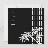 Einladung Schwarz-weißer asiatischer Bambus (Rückseite)