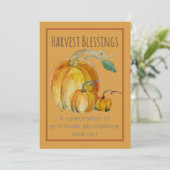 Einladung: Segen zur Ernte der Kürbisse Einladung (Stehend Vorderseite)