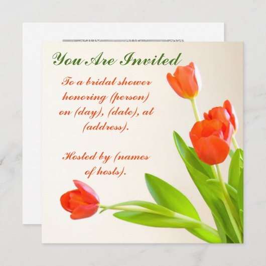 Einladung "Sie sind eingeladen" Tulip Square (Vorne/Hinten)