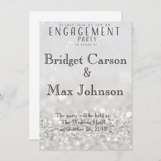 Einladung//Silber Einladung (Vorne/Hinten)