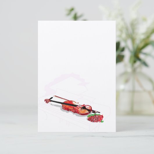 Einladung: Silhouette Piano & Violine Einladung (Stehend Vorderseite)