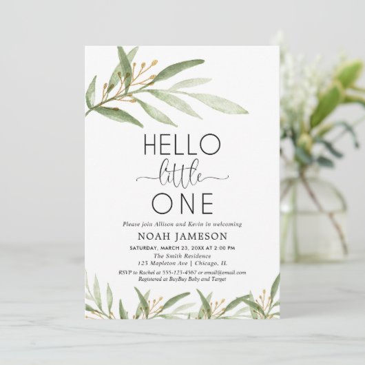 Einladung Sip and See, Moderne Treffen und Begrüßu (Stehend Vorderseite)